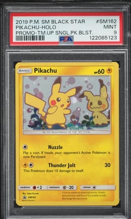 2019 Pokemon SM Black Star Promo Single Pack Pikachu #SM162 PSA 9 MINT