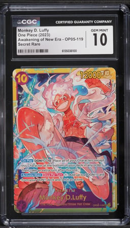 2023 One Piece Awakening Of New Era SEC Monkey D. Luffy #OP05-119 CGC 10 GEM MINT
