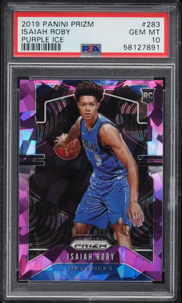 2019 Panini Prizm Purple Ice Prizms Isaiah Roby ROOKIE /149 #283 PSA 10 GEM MINT