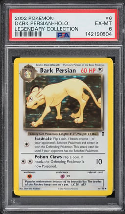 2002 Pokemon Legendary Collection Holo Dark Persian #6 PSA 6 EXMT