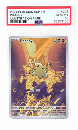 2024 Pokemon Scarlet and Violet Surging Sparks Illustration Rare Phanpy #205 PSA 10