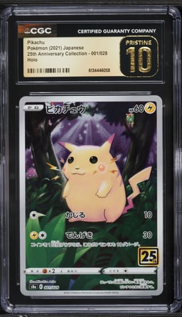 2021 Pokemon Japanese Sword & Shield 25th Anniversary Full Art Pikachu #1 CGC 10 PRISTINE