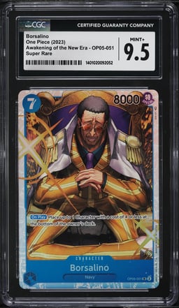 2023 One Piece Awakening New Era Super Rare Borsalino #OP05-051 CGC 9.5 MINT+