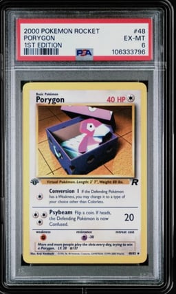 2000 POKEMON ROCKET 1ST ED #48 PORYGON PSA 6
