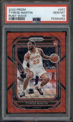 2022 Panini Prizm Ruby Wave #241 Tyrese Martin RC Rookie PSA 10
