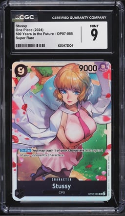 2024 One Piece 500 Years In The Future Super Rare Stussy #OP07-085 CGC 9 MINT