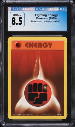 1999 Pokemon Base Set Fighting Energy #97 CGC 8.5 NM-MT+