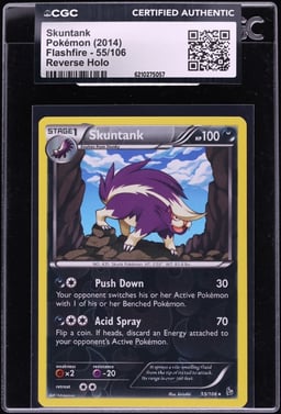 2014 Pokemon Flashfire Reverse Holo Skuntank #55 CGC AUTH