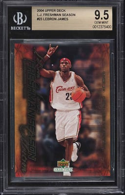 2004 Upper Deck Freshman Season LeBron James #23 BGS 9.5 GEM MINT