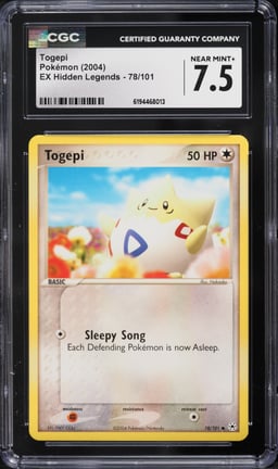 2004 Pokemon Ex Hidden Legends Togepi #78 CGC 7.5 NRMT+