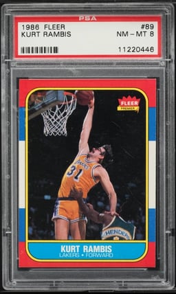 1986 Fleer Basketball Kurt Rambis ROOKIE #89 PSA 8 NM-MT