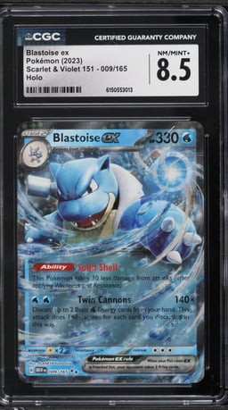 2023 Pokemon Scarlet & Violet 151 Holo Blastoise ex #9 CGC 8.5 NM-MT+