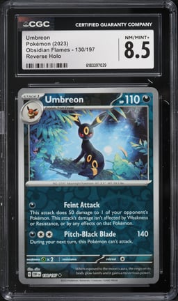 2023 Pokemon Scarlet & Violet Obsidian Flames Reverse Holo Umbreon #130 CGC 8.5 NM-MT+