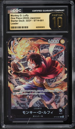 2024 One Piece Japanese Starter Deck 3D2Y Leader Monkey D. Luffy #ST14-001 CGC 10 PRISTINE