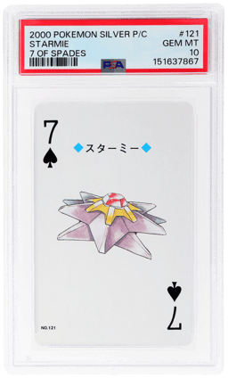 2000 Pokemon Silver Version Playing Cards Japanese 7 of Spades Starmie #121 PSA 10