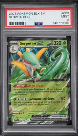 2025 Pokemon Scarlet & Violet Black Bolt Holo Serperior ex #3 PSA 9 MINT