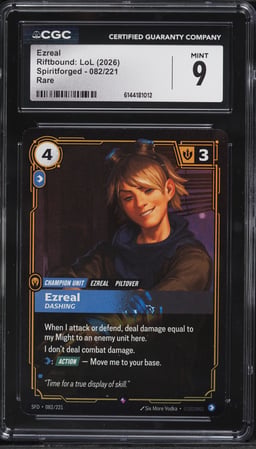2026 Riftbound League Of Legends LoL Spiritforged Ezreal #82 CGC 9 MINT