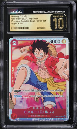 2024 One Piece Japanese Premium Booster Best SR Monkey D. Luffy #OP01-024 CGC 10 PRISTINE