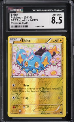 2016 Pokemon XY Breakpoint Reverse Holo Shinx #44 CGC 8.5 NM-MT+
