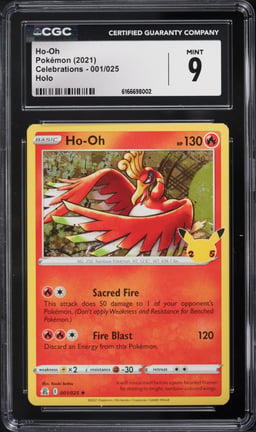 2021 Pokemon Sword & Shield Celebrations Holo Ho-Oh #1 CGC 9 MINT