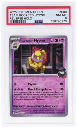 2025 Pokemon Scarlet and Violet Destined Rivals Reverse Holo Team Rocket's Hypno #080 PSA 8