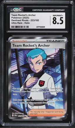 2025 Pokemon Scarlet & Violet Destined Rivals Full Art Team Rocket's Archer #223 CGC 8.5 NM-MT+