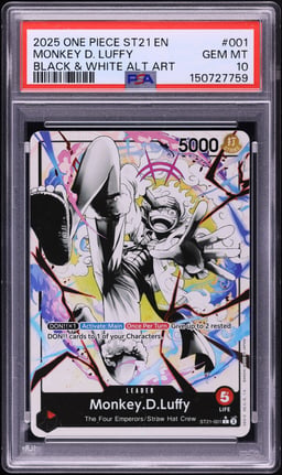 2025 One Piece Starter Deck Ex Gear 5 Black & White Alt Art Monkey D. Luffy #001 PSA 10 GEM