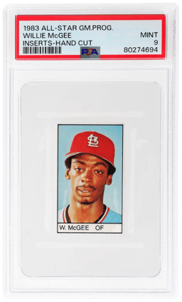 1983 All-Star Game Program Inserts Hand Cut Willie Mcgee PSA 9