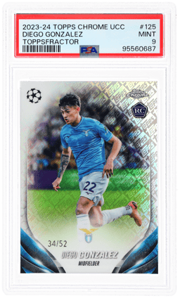 2023 Topps Chrome UEFA Club Competitions Toppsfractor Diego Gonzalez #125 34/52 PSA 9