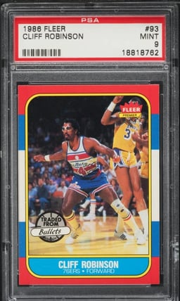 1986 Fleer Basketball Cliff Robinson #93 PSA 9 MINT