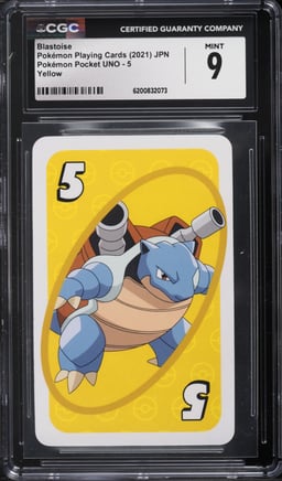 2021 Pokemon Japanese Playing Cards Pocket UNO Yellow Blastoise #5 CGC 9 MINT