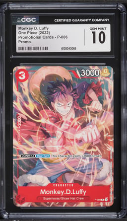 2022 One Piece Promo Cards Monkey D. Luffy #P-006 CGC 10 GEM MINT