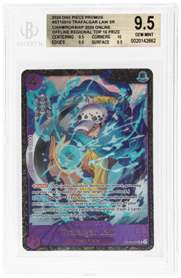 2024 One Piece Promo Championship Regional Top Prize Trafalgar Law #ST10-010 BGS 9.5