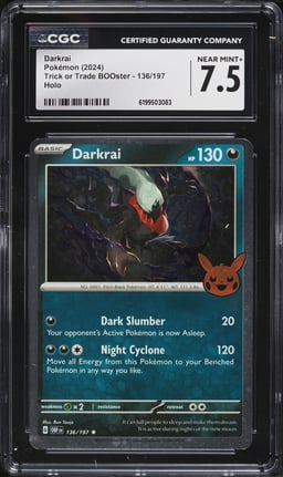 2024 Pokemon Scarlet & Violet Trick Or Trade BOOster Holo Darkrai #136 CGC 7.5 NRMT+