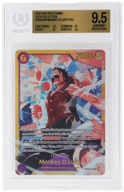 2025 One Piece Extra Booster Anime 25th Collection Monkey D. Luffy #EB02-061 BGS 9.5