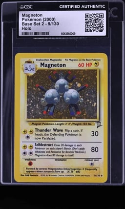 2000 Pokemon Base Set 2 Holo Magneton #9 CGC AUTH