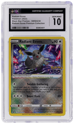 2022 Pokemon Sword and Shield Black Star Promo Pokemon Go Premium Collection Radiant Eevee #SWSH230 CGC 10