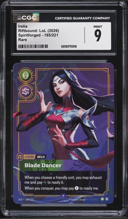 2026 Riftbound League Of Legends LoL Spiritforged Irelia #195 CGC 9 MINT