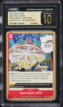 2025 One Piece Royal Blood Release Event Gum-Gum UFO #OP10-020 CGC 10 PRISTINE
