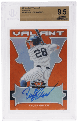 2018 Leaf Valiant Autograph Orange Ryder Green #BA-RG1 19/35 BGS 9.5