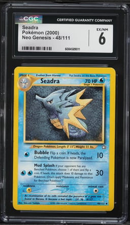 2000 Pokemon Neo Genesis Seadra #48 CGC 6 EXMT