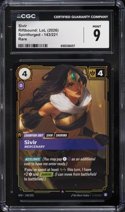 2026 Riftbound League Of Legends Spiritforged Sivir #143 CGC 9 MINT