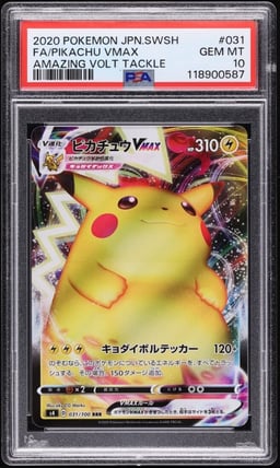 2020 Pokemon Japanese SWSH Amazing Volt Tackle Pikachu VMAX #31 PSA 10 GEM MINT