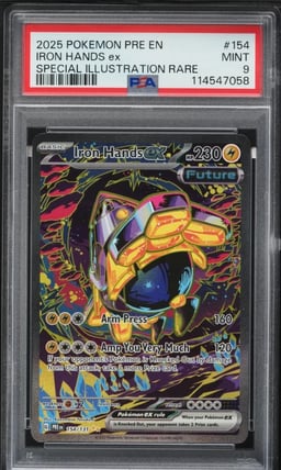 2025 Pokemon SV Prismatic Evolutions SIR Iron Hands ex #154 PSA 9 MINT