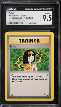 2000 Pokemon Gym Heroes Erika #100 CGC 9.5 MINT+