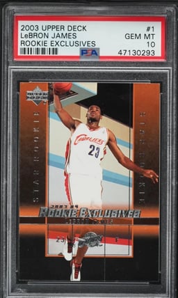 2003 Upper Deck Exclusives LeBron James ROOKIE #1 PSA 10 GEM MINT