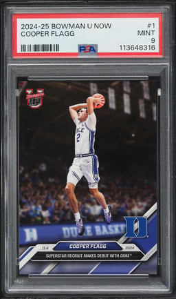2024 Bowman University Now Cooper Flagg ROOKIE #1 PSA 9 MINT