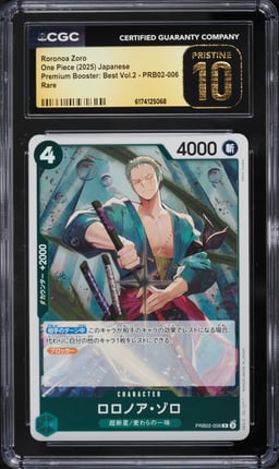 2025 One Piece Japanese Premium Booster: Best Vol.2 Roronoa Zoro #PRB02-006 CGC 10 PRISTINE