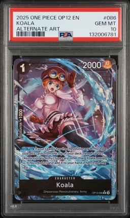 2025 ONE PIECE OP12-LEGACY OF THE MASTER 086 KOALA ALTERNATE ART PSA 10