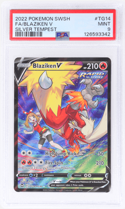 2022 Pokemon Sword and Shield Silver Tempest Trainer Gallery Blaziken V #TG14 PSA 9